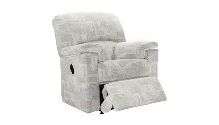 G Plan Chloe Manual Recliner Armchair in Lydia Blush Fabric